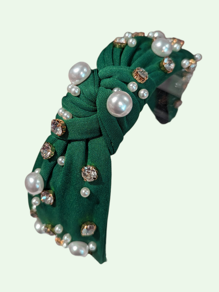 an alternate shot of the pearl and rhinestone headband