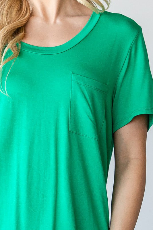 Scoop Neckline Pocket Tee