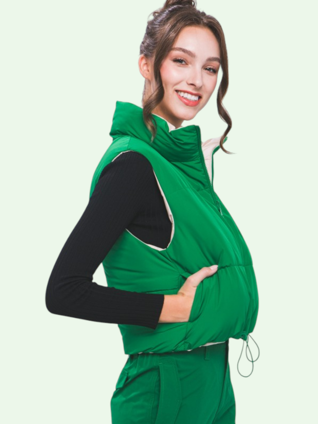 Woven Reversible Puffer Vest