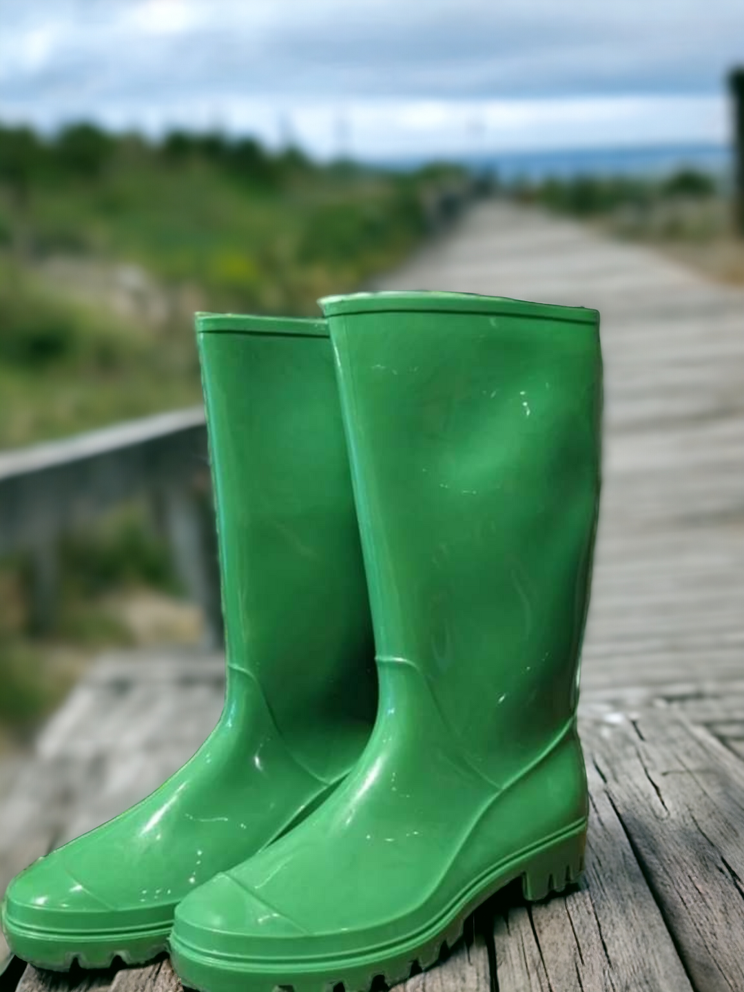 Lime green best sale rain boots