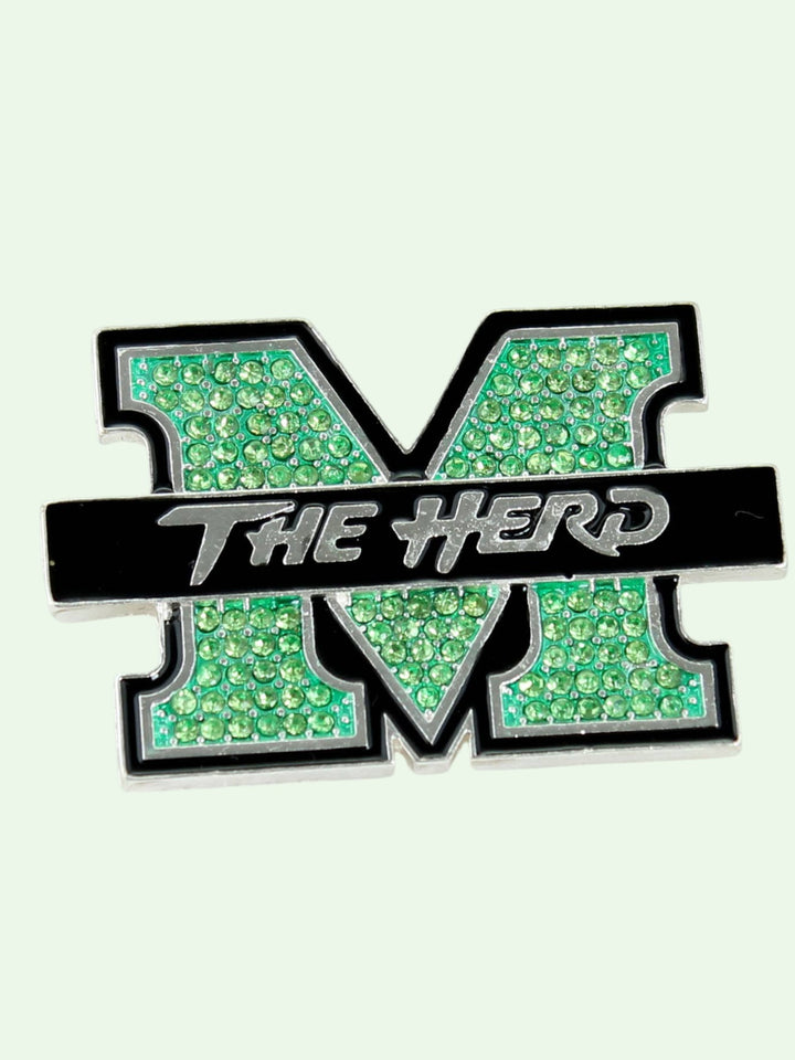 Marshall Green Rhinestone Pin