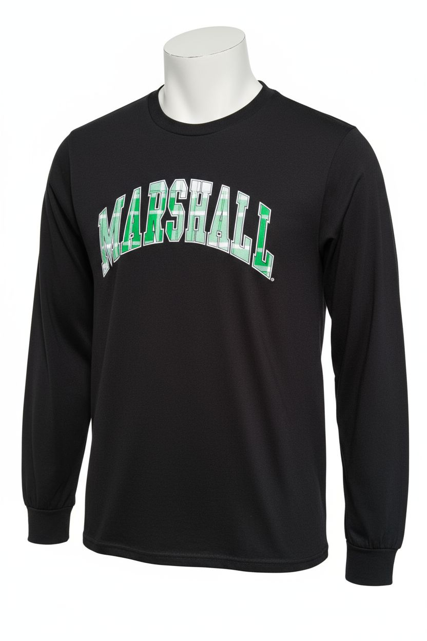 Marshall University Plaid Long Sleeve Tee