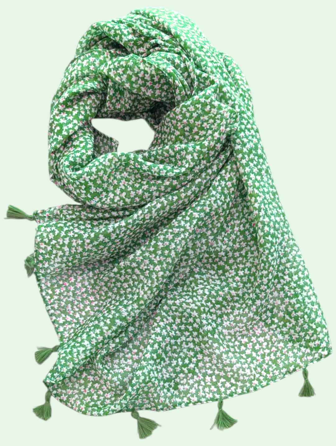 Lilian Floral Daisy Tassel Scarf
