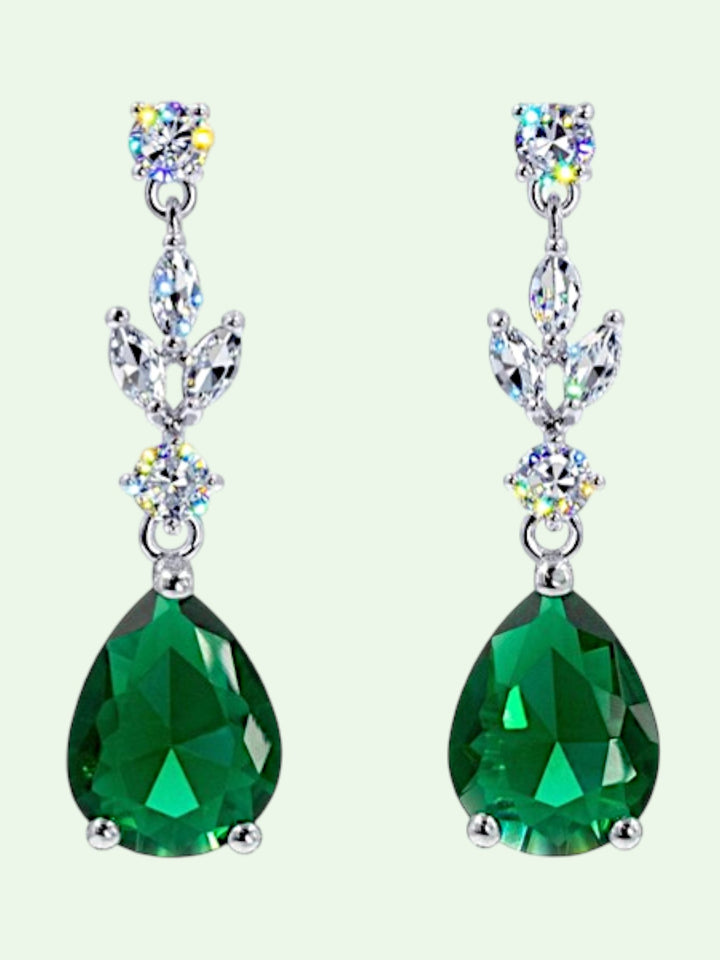 Teardrop Cascade Rhinestone Earrings