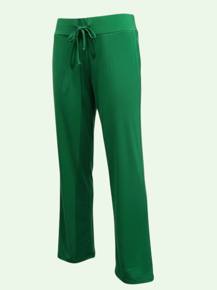 Green pants on a light green background