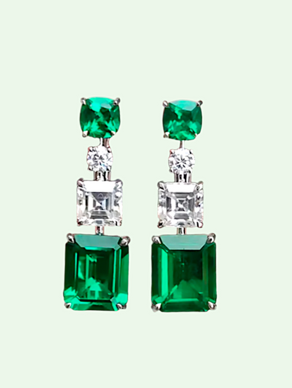 studio shot of the triple drop earrings