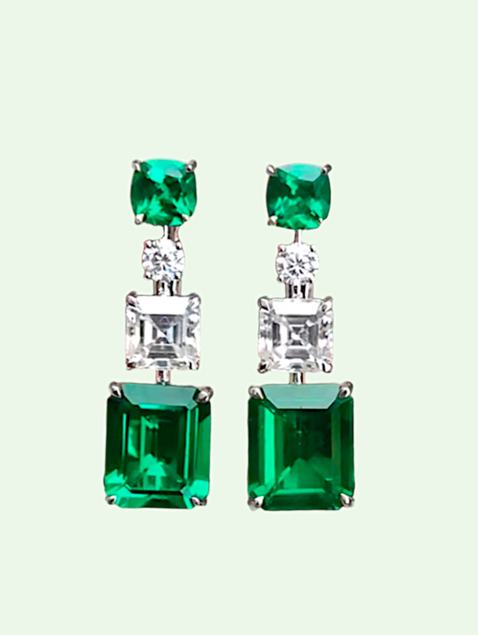 studio shot of the triple drop earrings