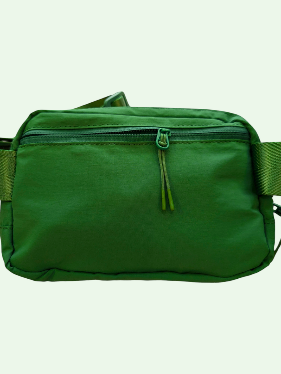 a back view of the waist pack showing the zipper 