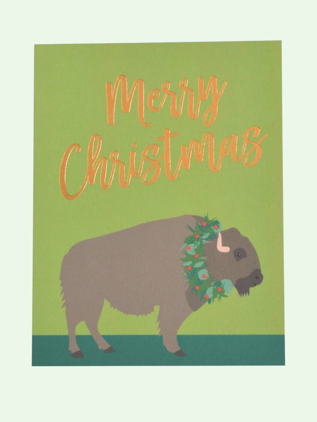 a studio shot of the buffalo xmas card