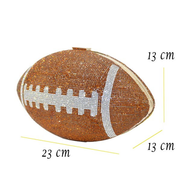 Rhinestone Football Clutch