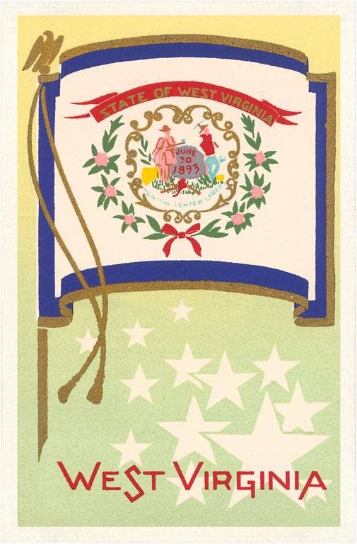West Virginia State Flag - Vintage Image, Magnet