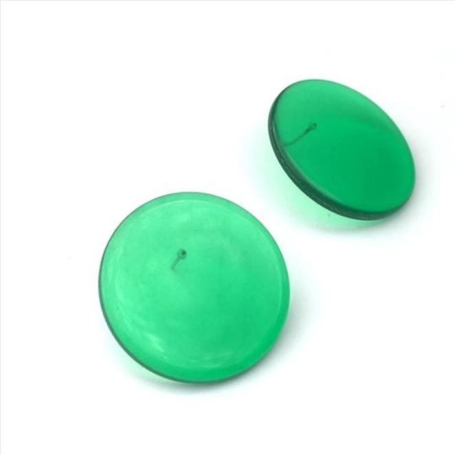 Kelly Green Transparent Lucite Big Disc Stud Earrings