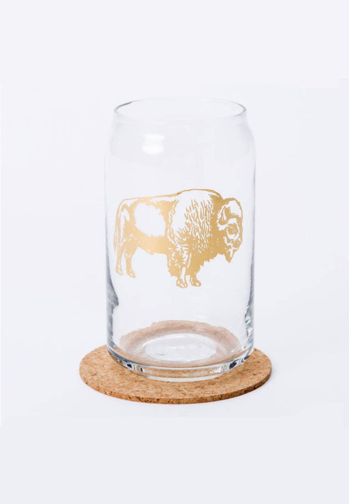 Bison Beer Can Glass